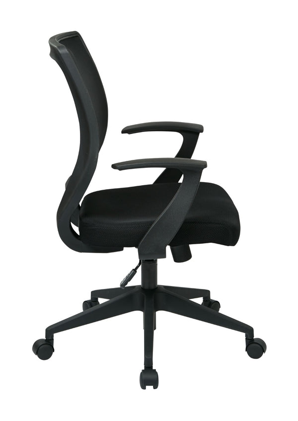 OSP Home Furnishings Screen Back Mesh Task Chair with Lumbar Support and Pneumatic Height Adjustment for Office EM51022N-3