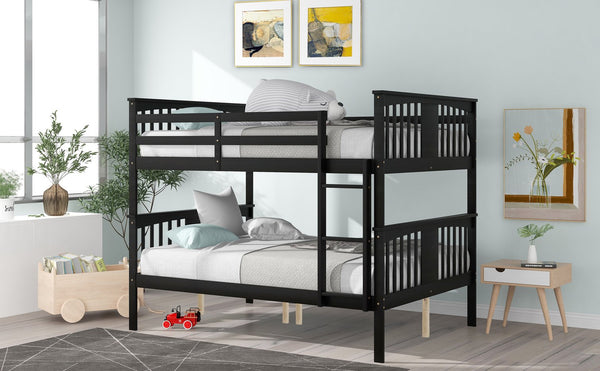 English Elm Full Over Bunk Bed Solid Pine Frame White Finish Converts to Two Beds LT000203AAP-2
