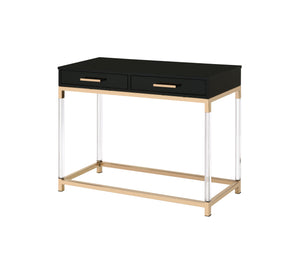 English Elm Adiel Black & Gold Console Sofa Table with 2 Storage Drawers, Metal Frame, Acrylic Legs, Modern Decor B2726P277144