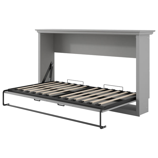 English Elm Twin Murphy Bed Cabinet Foldaway Gray — Space-Saving Twin Wall Bed with Integrated Legs, 1000lb Capacity GX002043AAE