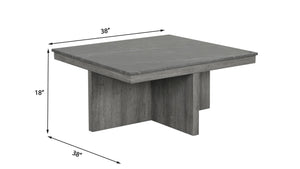 English Elm 5pc Faux Marble Lift Top Coffee Table Set with Four Fabric Storage Ottomans in Grey B011P427263