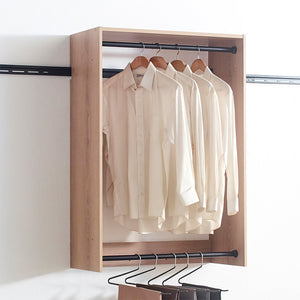 English Elm Devi Oak Wall Closet System — Durable Melamine & Wood Modular Storage, Warm Oak Finish, Easy Assembly B040S00117