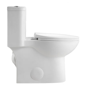 English Elm White Ceramic One-piece Elongated Toilet Ada Comfort Height Dual Flush Soft Close Seat W1920P286401