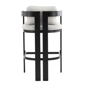 English Elm Pula Outdoor Aluminum Counter Stools with Cushions Powder Coated Patio Set of 4 N775P361567G-S4