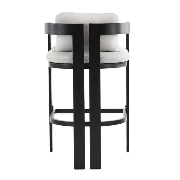 English Elm Pula Outdoor Aluminum Counter Stools with Cushions Powder Coated Patio Set of 4 N775P361567G-S4