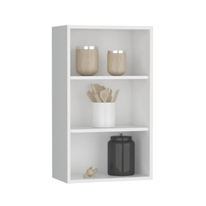 English Elm Wall Engineered Wood Cabinet with Single Door and Two Shelves for Kitchen Storage, Modern Durable Design White 38.58 L x 25.98 W x 3.54 H B097P250921