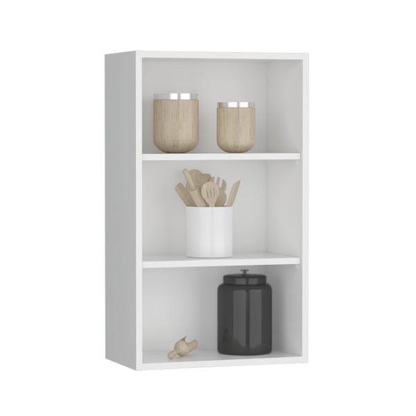 English Elm Wall Engineered Wood Cabinet with Single Door and Two Shelves for Kitchen Storage, Modern Durable Design White 38.58 L x 25.98 W x 3.54 H B097P250921
