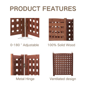 English Elm 3-panel Outdoor Slatted Wood Enclosure Screen for Ac Units Patios and Garden Areas Brown W2640P290517