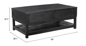 Surat Lift Top Coffee Table Black 109848 Zuo Modern