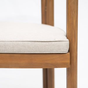 English Elm Christopher Knight Home® - Cove Acacia Wood Dining Chair Set Of 2 With Teak Finish And Beige Cushions For Indoor/Outdoor Use N775P329653T