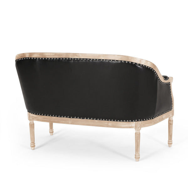 English Elm Chair Chesterfield Loveseat with Tufted Diamond Upholstery Nailhead Trim Birch Frame 60925.00PUMDNT