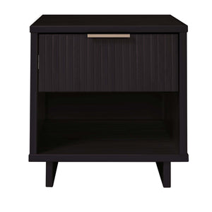 English Elm Granville 18" Black Nightstand With 1-Drawer - Modern Elegance & Durable Solid Wood Design B365P398166