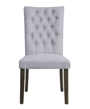 English Elm Merel Gray Linen Armless Parsons Chairs Set of 2 — Tufted High-Back Padded Seats, Gray Oak Legs B2726P345241