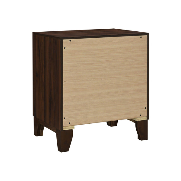 English Elm 2-drawer Nightstand Melamine Veneer Brass Hardware Modern Bedroom Bedside Table B016P459868