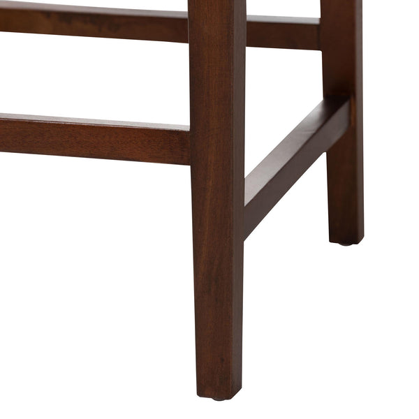 English Elm Modern Handcrafted Seagrass Woven Mahogany Counter Stool for Kitchen Island B2750P467867