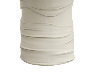 Sunpan Alanya Dining Table - Opulent Cream Concrete Design with Hand Painted Brass Accents for Elegance Round - 44W x 44D x 30H