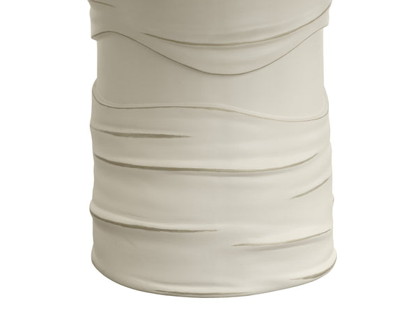 Sunpan Alanya Dining Table - Opulent Cream Concrete Design with Hand Painted Brass Accents for Elegance Round - 44W x 44D x 30H