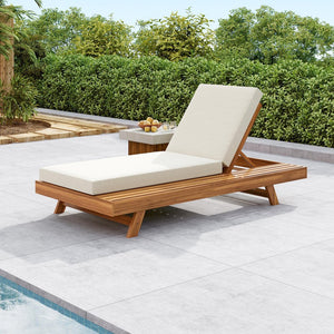 English Elm Christopher Knight Home® - Lounge Chaise Set - Durable Acacia Wood With Cream Water-Resistant Cushions & Adjustable Recline N770P253442T_65429.00CUSH
