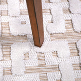 Orian Rugs Crochet Chain Link Machine Woven Polypropylene Transitional Area Rug Natural Driftwood Polypropylene