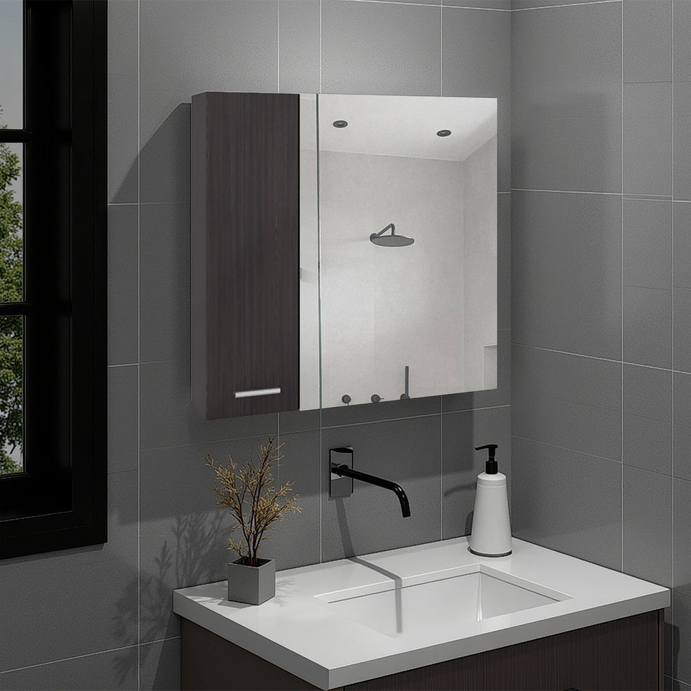 English Elm Sines Wall Mounted Mirrored Medicine Cabinet Four Shelf Humidity Resistant Bathroom Storage B070P487561