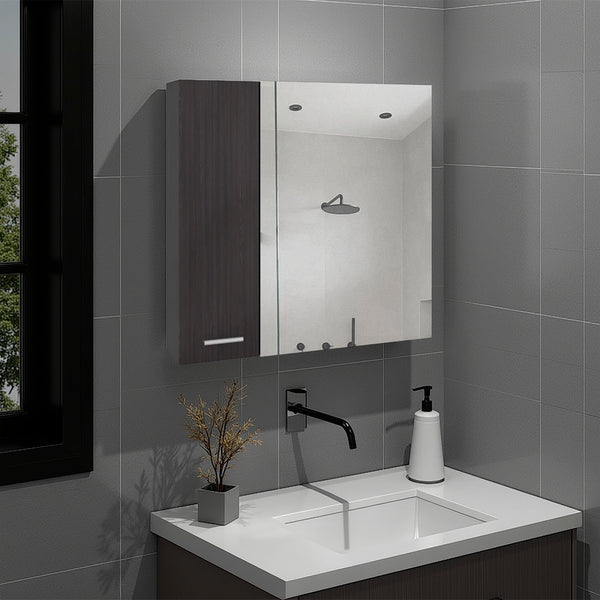 English Elm Sines Wall Mounted Mirrored Medicine Cabinet Four Shelf Humidity Resistant Bathroom Storage B070P487561