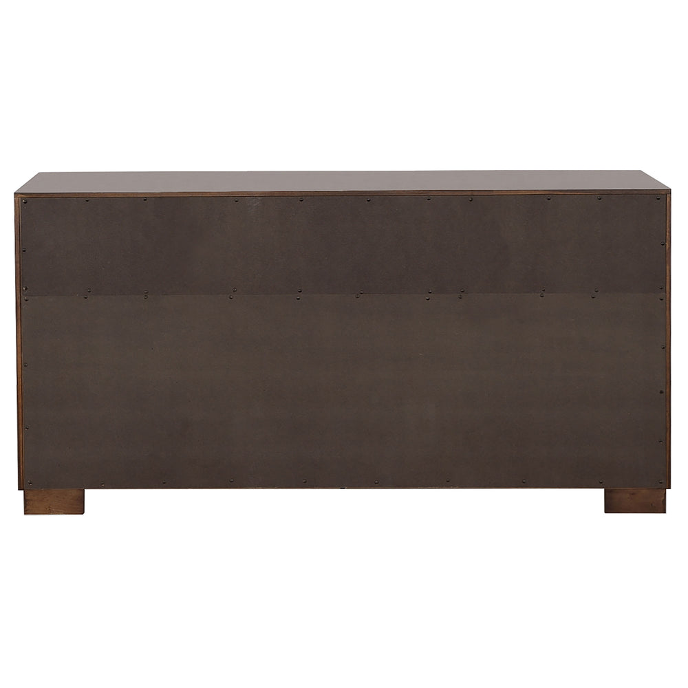 English Elm Polk Cappuccino 6-Drawer Dresser with Broad Top and Long Bar Pulls, Rich Finish for Calm Bedroom Style B062P378452