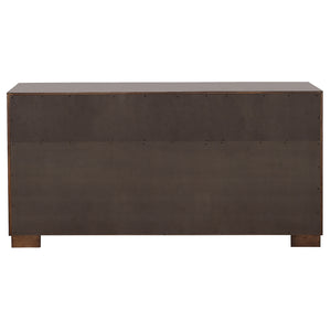 English Elm Polk Cappuccino 6-Drawer Dresser with Broad Top and Long Bar Pulls, Rich Finish for Calm Bedroom Style B062P378452