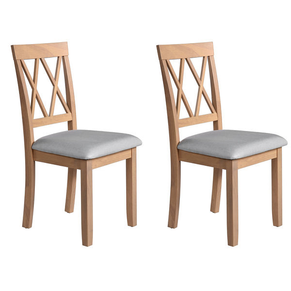 English Elm Dining Room Chairs Set of 2 Upholstered Accent Side Chairs with Padded Seat and Solid Wood Legs, Stylish Natural N752P216388A