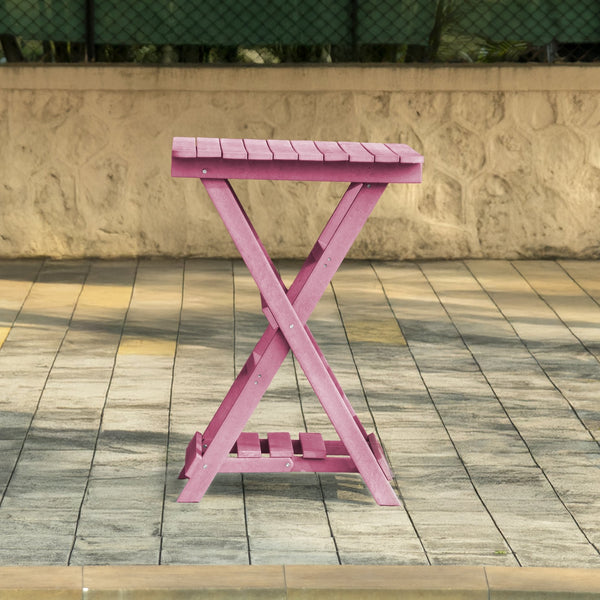 English Elm Summit Ridge Recycled Hdpe Outdoor Folding Bar Table Weather Resistant Eco Patio Burgundy B2745P409710