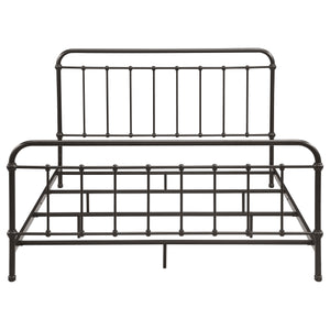 English Elm Olaleye Dark Bronze Metal Spindle Eastern King Bed Frame – Vintage Charm & Durable Design For Your Bedroom B062P353450
