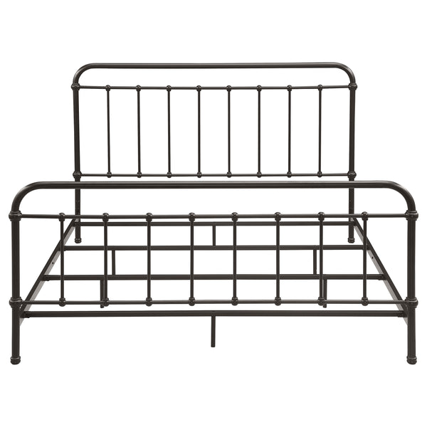 English Elm Olaleye Dark Bronze Metal Spindle Eastern King Bed Frame – Vintage Charm & Durable Design For Your Bedroom B062P353450