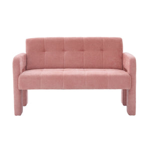 English Elm Nordic Ergonomic Double Armchair Upholstered Chenille Sofa 2-Seater Compact Lounge Chair 550LB Capacity Pink W395P380535