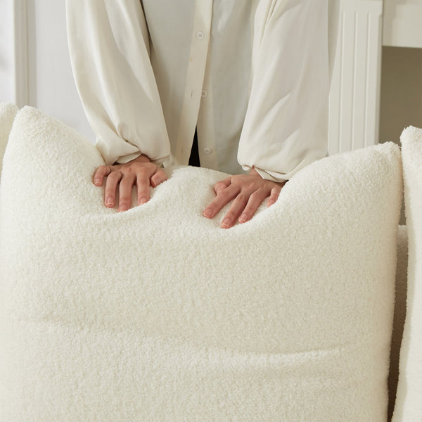 English Elm 3-Seater + 1-Seater + 1-Seater Modern Teddy Sofa Combo For Cozy Living Rooms, Durable & Stylish! W1193S00169