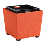 OSP Home Furnishings Rockford Storage Ottoman Tangerine