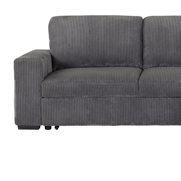 English Elm Melody Grey Sectional Sofa - Modern Comfort With Plush Seating, Durable Fabric For Stylish Spaces B201S00305