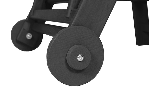 English Elm Lounge Chair Outdoor - Oversized Hdpe Chaise Lounge With Wheels, Cup Holder & 5 Reclining Positions W2103P254600