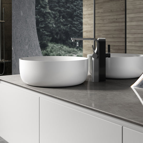 English Elm 72'' Double Sink Bathroom Vanity Stone Resin Top Soft Close Cabinet Spa Style W1920S00147