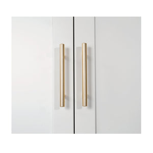 English Elm 60" Tall Metal Wardrobe Cabinet with Drawer & Adjustable Shelf, Steel 2-Door Closet for Small Spaces W3387P351621