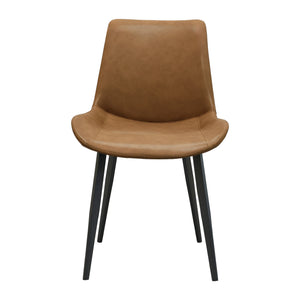 English Elm Beige Cotton Linen Armless Dining Chairs with Oak Legs Ergonomic Set of 2 Brown W5815P476402