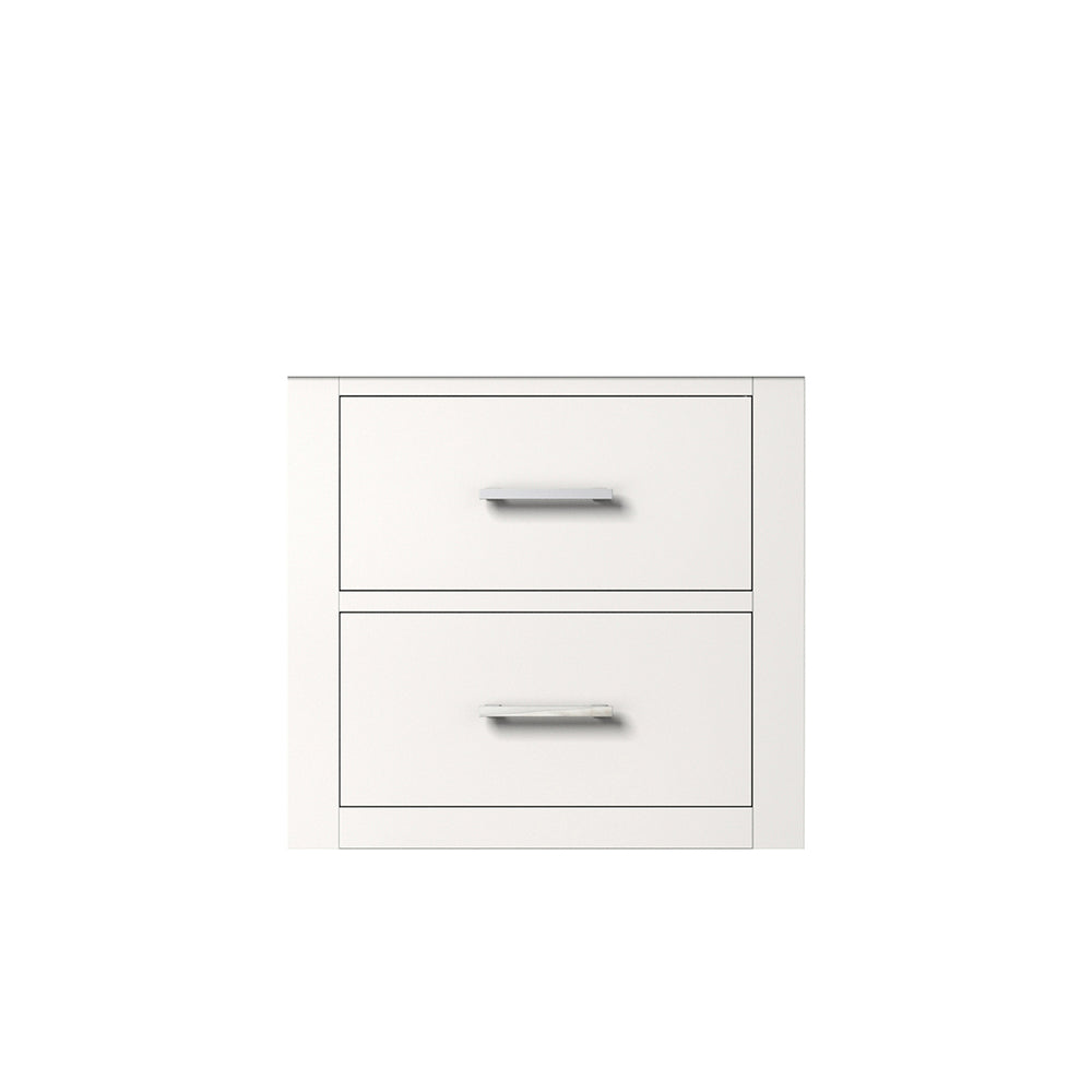English Elm White Midcentury Wallhung Vanity 20" W x 18" D - Single Sink, Soft-Close Drawer, Fully Assembled B2731P257895