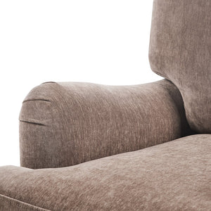 English Elm Candor Overstuffed Accent Chair with English Roll Arms and Walnut Turned Legs Brown B050P466462