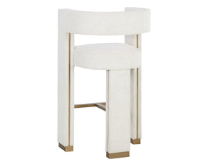 Sunpan Adamina Contemporary Barstool with Gold Stainless Steel Legs and Performance Fabric for Style Bar Height