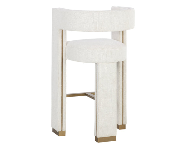 Sunpan Adamina Contemporary Barstool with Gold Stainless Steel Legs and Performance Fabric for Style Bar Height