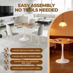 English Elm Halloween Square Pedestal Dining Table Walnut Finish Compact Nook Seating for Two W3766P397282