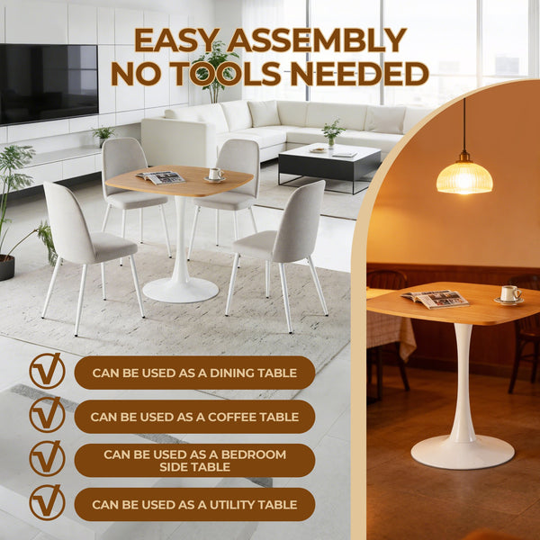 English Elm Halloween Square Pedestal Dining Table Walnut Finish Compact Nook Seating for Two W3766P397282