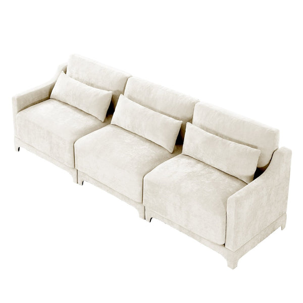 English Elm Three-Seater Sofa: Ergonomic Chenille Comfort, High-Resilience Sponge, Elegant Design For Any Room W714S01196-GIGA