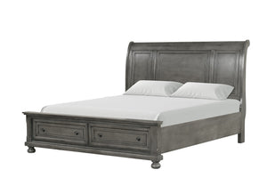 English Elm Meade Elegant Gray Queen Bed With Storage Drawers, Durable Design For Stylish Bedroom Organization B078S00573