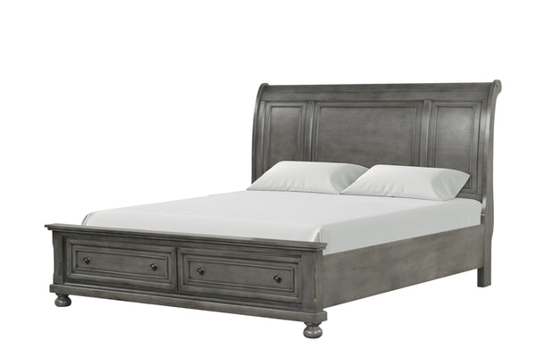 English Elm Meade Elegant Gray Queen Bed With Storage Drawers, Durable Design For Stylish Bedroom Organization B078S00573