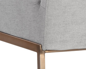 Sunpan GESA Counter Stool - Modern Antique Brass Frame with Polo Club Stone Fabric for Stylish Comfort 105168