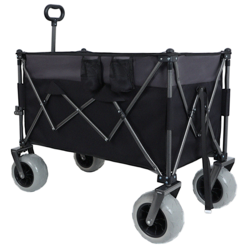 English Elm 9" Balloon Wheel Folding Wagon Heavy Duty 480lb All Terrain Oxford Fabric Cart W2932P317113